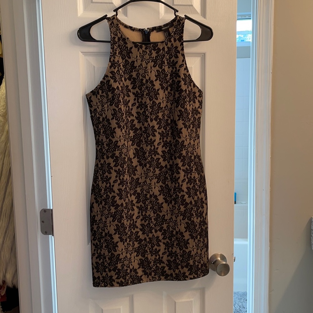 Black and Tan form fitting dress